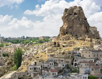 Ortahisar Castle blue sky backdrop