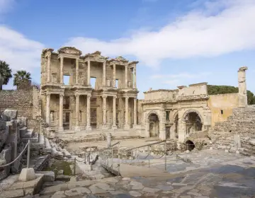 Golden hour evening atmosphere at Celsus Library Ephesus