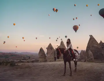 Scenic horse riding trail in Cappadocia