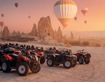 Tourists enjoying quad bike ride in Cappadocia
