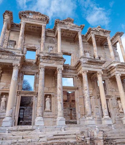 Ancient columns at Temple of Artemis historic site Ephesus