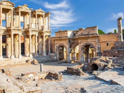 Stone entrance to sacred place House of Virgin Mary Ephesus