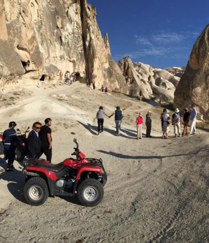 Cappadocia ATV tour passing rock formations