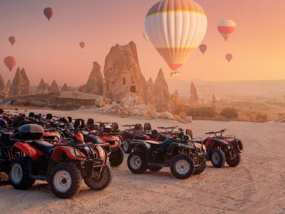 Tourists enjoying quad bike ride in Cappadocia