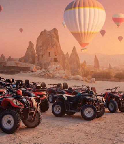 Tourists enjoying quad bike ride in Cappadocia