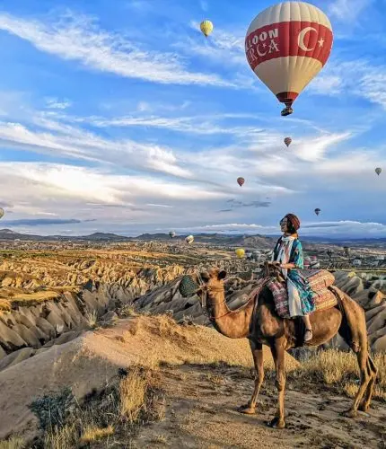 Camel riding activity for tourists in Cappadocia
