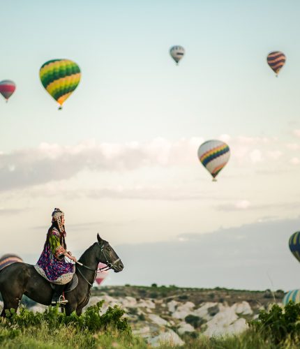 Horse riding group in Cappadocia Sword Valley