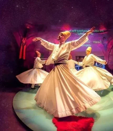 Whirling Dervish dancer in traditional white costume